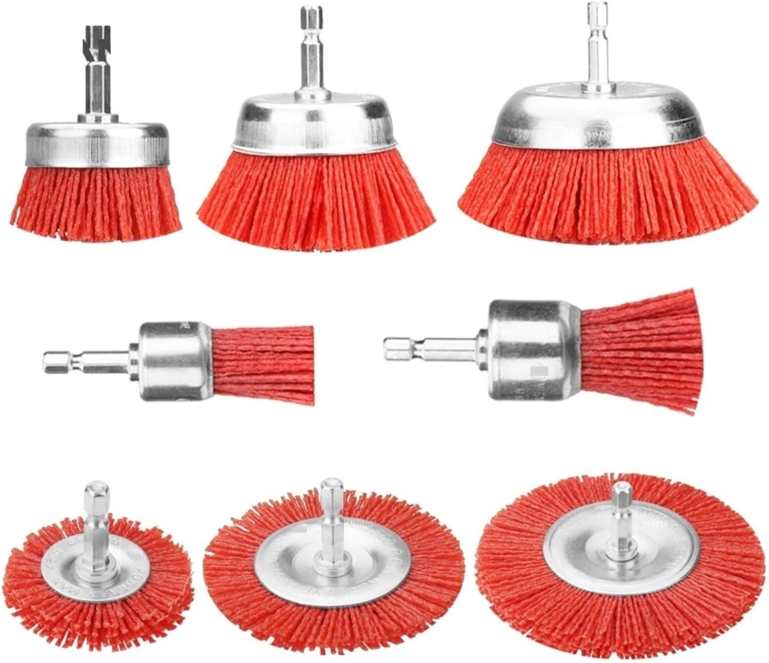 Nylon Cup Brush Abrasive Wire Wheel Brush for Drill Rotary Tool Wood Polishing Deburring Cleaning Cleaning Furniture 1/4" Shank