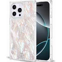 COCOMII Rectangle for iPhone 16 Pro Max Case, Natural Real Mother of Pearl