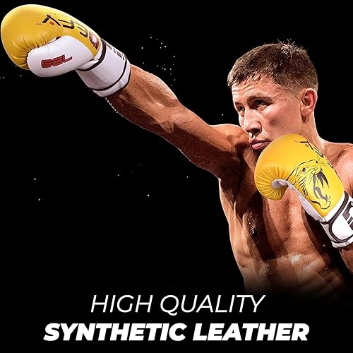 Vista 5 de DEFY - Guantes de boxeo para hombres y mujeres, guantes de entrenamiento MMA Muay Thai de alta calidad para perforar bolsas pesadas, Sparring