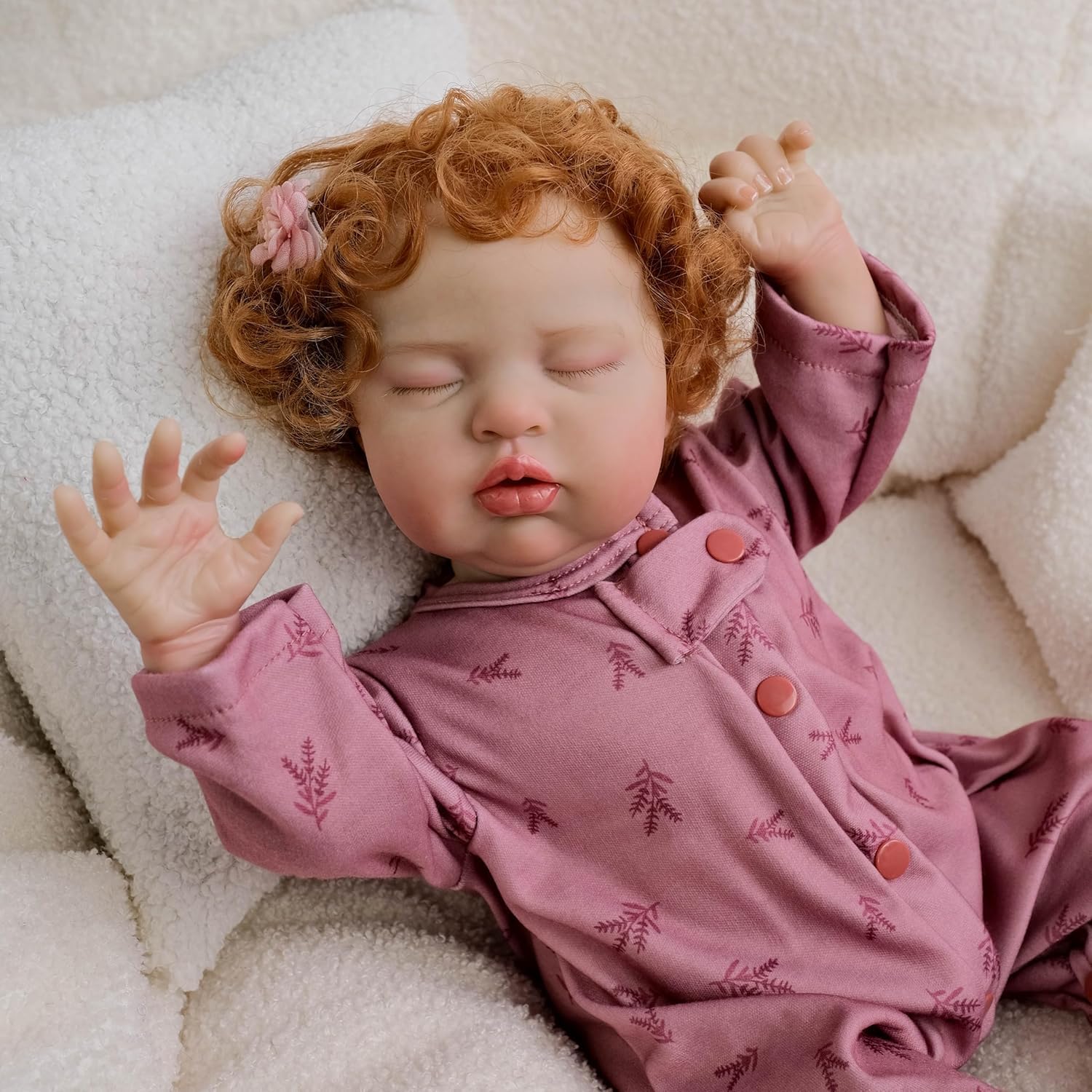 Realistyczne lalki Reborn Baby Dolls tkanina, kręcone, brązowe włosy, prawdziwe życie, pełne winylowe kończyny, lalki dla niemowląt, realistyczne lalki noworodka, lalka Reborn, zabawka