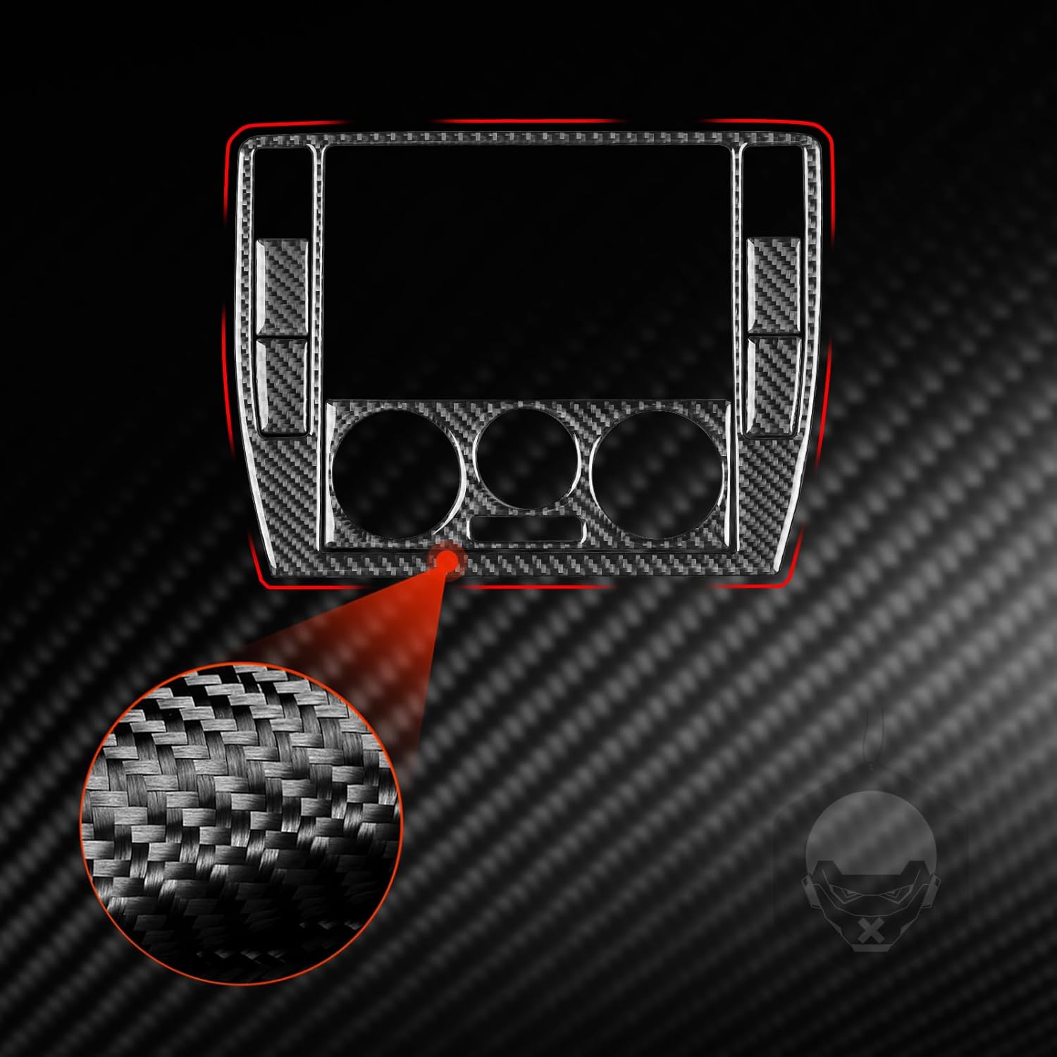 Real Premium Carbon Fiber Car Central Radio Air Conditioner Control Panel Frame Trim Soft Sticker Set Compatible with Passat B5 2001 2002 2003 2004 2005 Auto Interior Black Accessories 6pcs