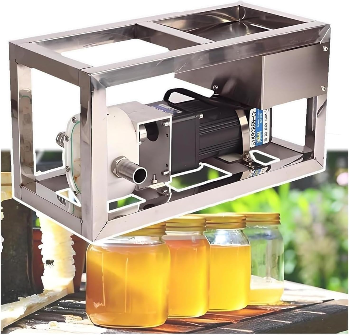 Electric Viscous Liquid Transfer Pump, 6-10L/Min Honey Transfer Pump w/Speed Adjustable, Electric Food Fluid Gear Pumping Equipment for Peanut Butter, Sesame Butter