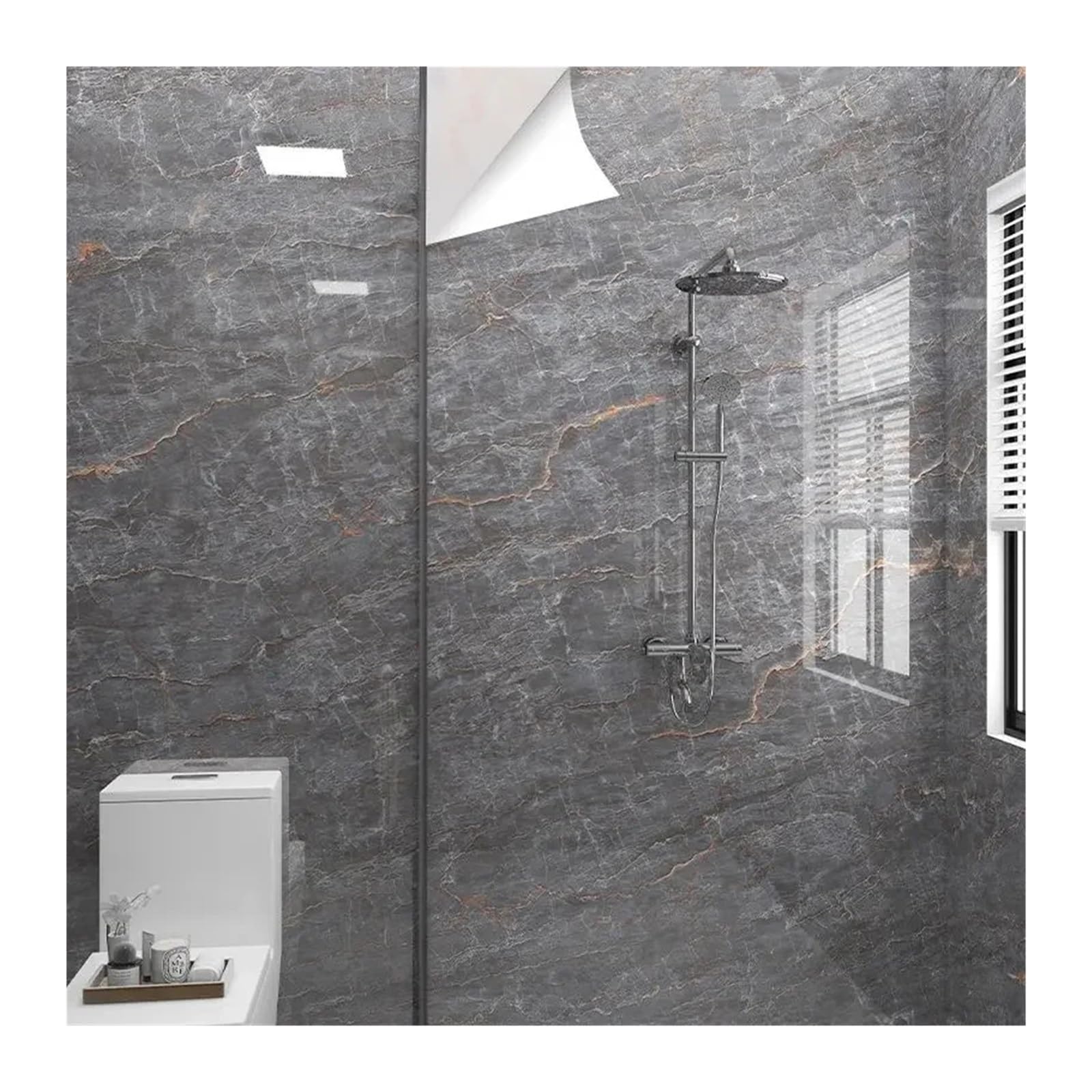 Foelanne Color6 Back Self Adhesive Wallpaper, Marble Contact Paper Vinyl Self-Adhesive Wallpaper Multicolor Multiple Sizes(,40Cm X 1000Cm)