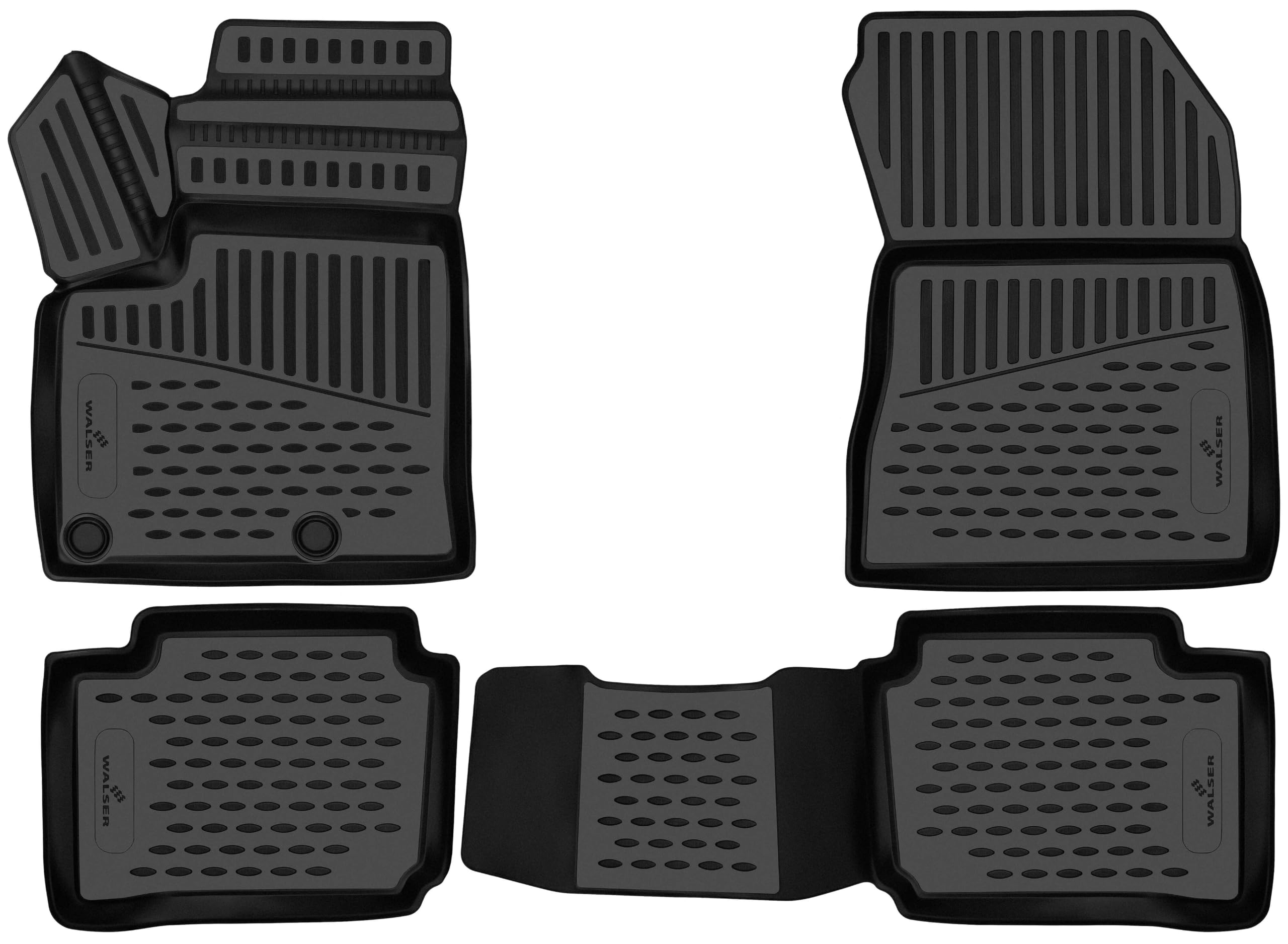 WALSER Tappetini in gomma per auto XTR su misura compatibile con Nissan Qashqai 3 Hybrid-Version e-Power (J12) 2021-2025