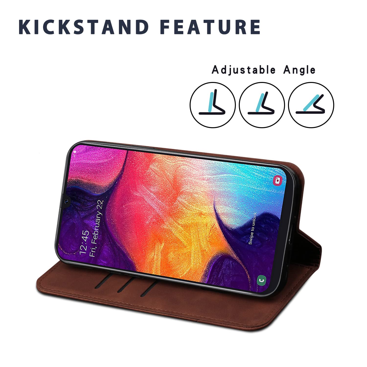 Case for Samsung Galaxy A34 5G, Premium PU Leather Wallet Case with [Card Slots] [Viewing Stand], Shockproof Flip Cover for Samsung A34 5G (Brown) — view 6