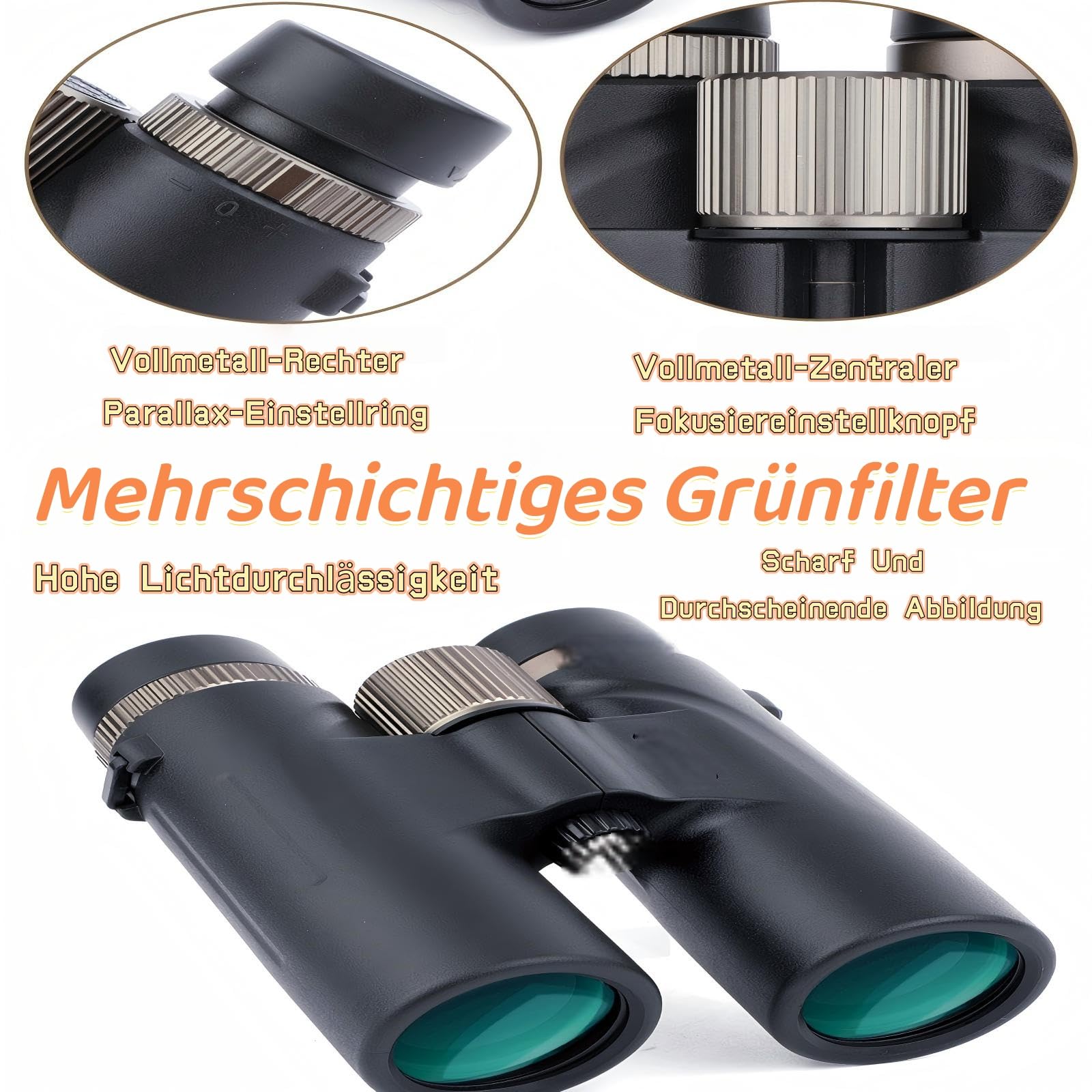 Bosco Ferngl¤Ser C9 12 x 42 Binocolo Originale ad Alta Risoluzione e Alto Ingrandimento Dispositivo di Visione Notturna per Adulti, Binocolo All-Round Outdoor per Ricerca Uccelli/Viaggi (nero)
