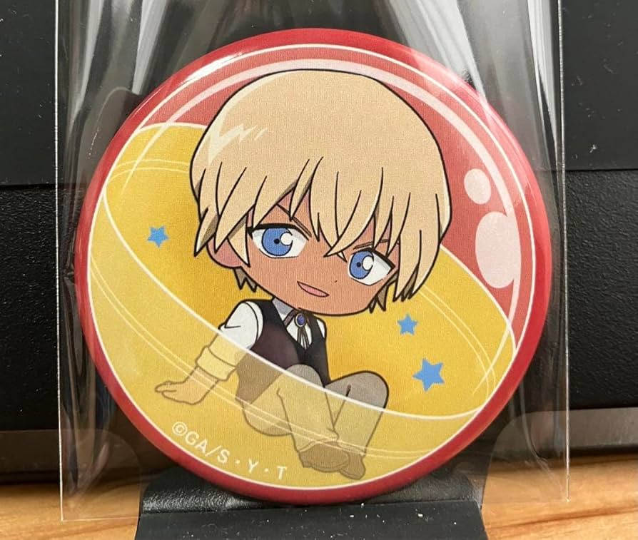 安室透 缶バッジ 名探偵コナン ちょいデカホロ缶バッジ 花冠-flow in the wind