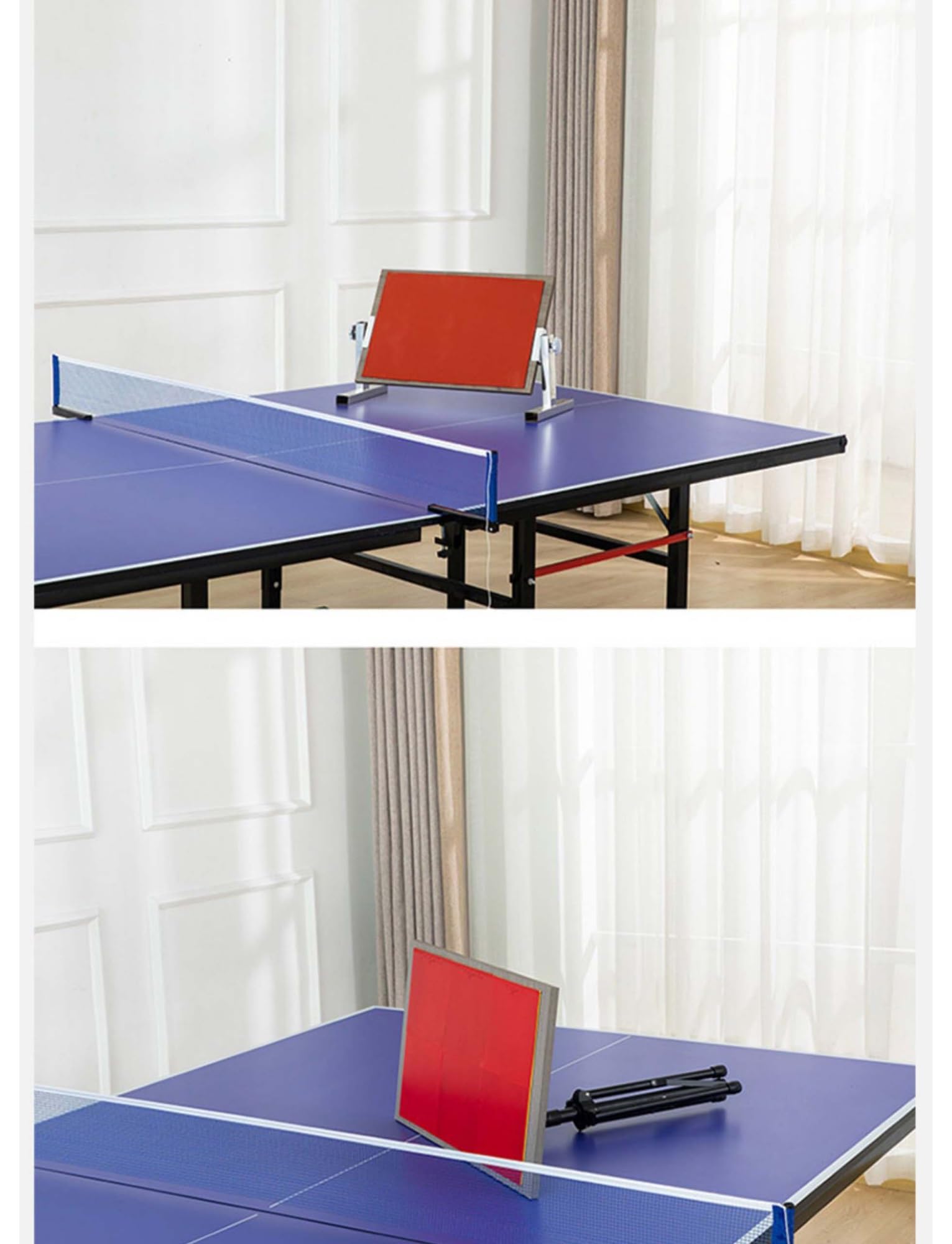Tavola da ping pong, pieghevole, con 8 palline di gomma, attrezzatura per auto-allenamento per casa, palestra, scuola, perfetta per praticare abilità