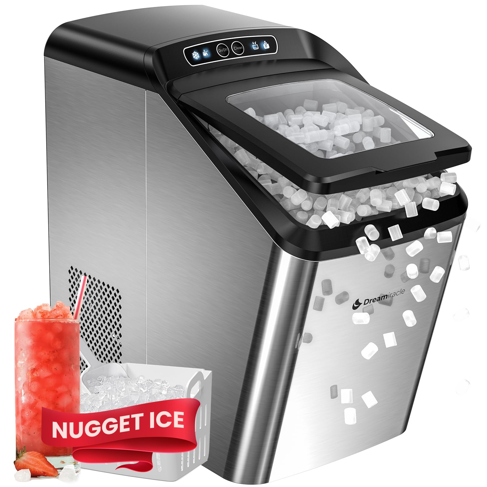Photo 1 of **NONREFUNDABLE**FOR PARTS OR REPAIR**SEE NOTES**
Dreamiracle IceMonster N1 Pro Max | 33lbs Thick Insulation Inlet Waterline Self-Cleaning Nugget Ice Maker Countertop Stainless Steel Silver Mega Stainless Silver IceMonster N1 Pro Max