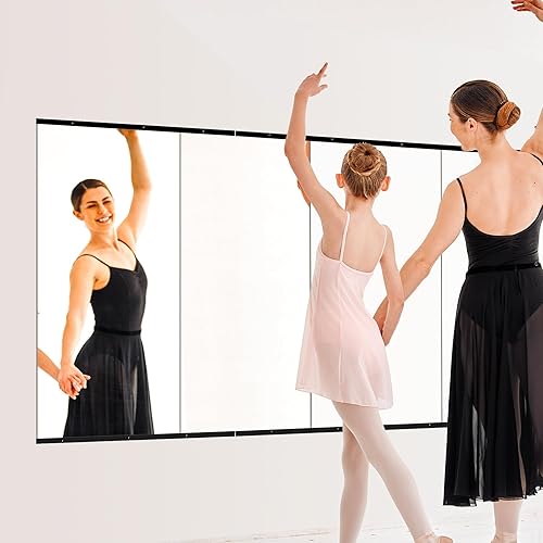 Miniatura 3 de Espejo de pie de longitud completa, espejo grande con marco de aluminio para puerta, dormitorio, baño, sala de estar (60 x 15 pulgadas, negro)