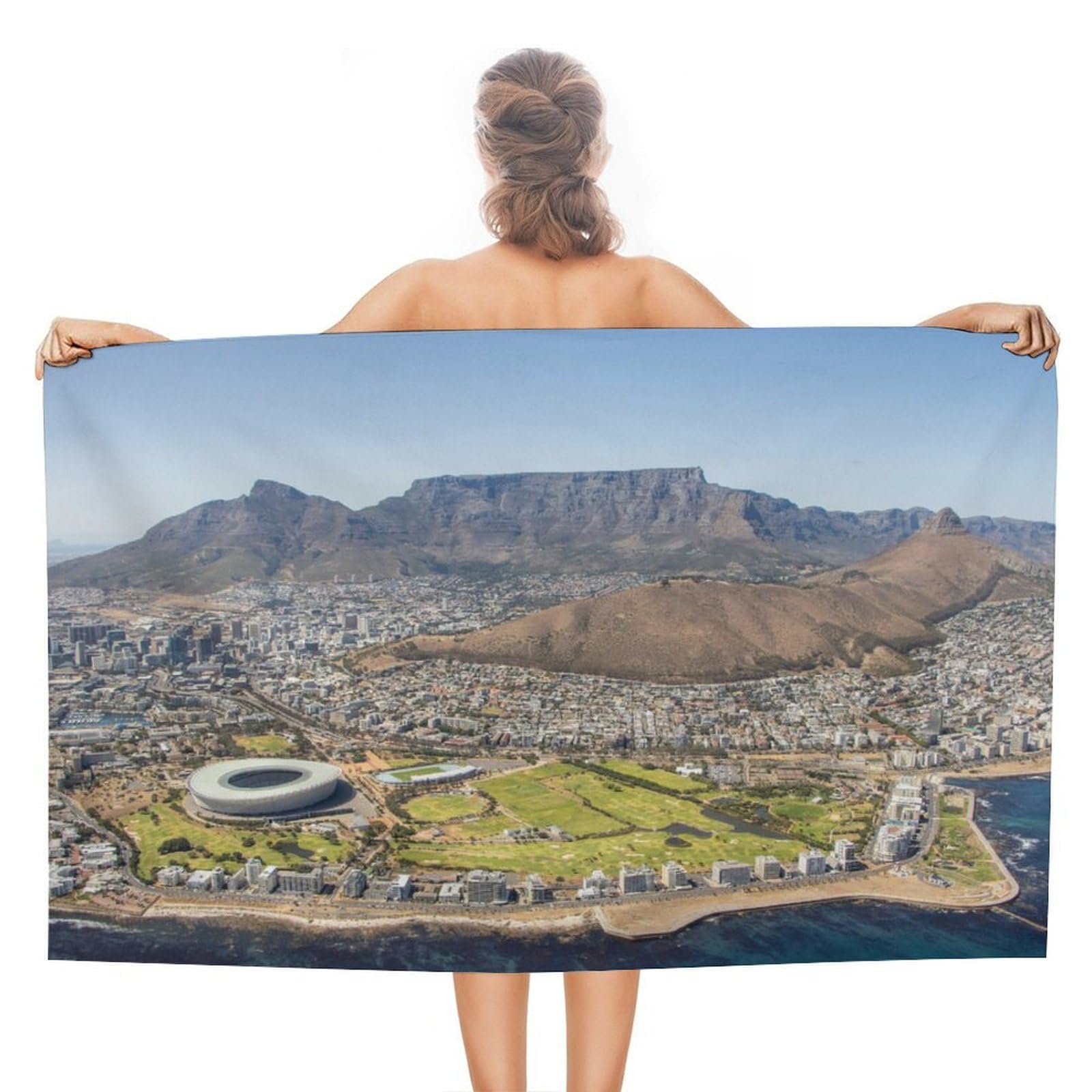 Serviette de plage Cape Town 130x80 cm légère pour voyage, sport et piscine