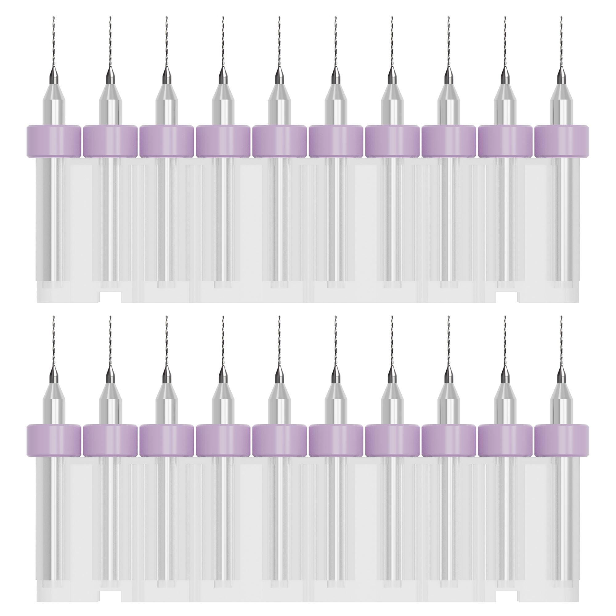 20Pcs PCB Drill Bits Set, 1/8" Shank 0.3mm Micro Twist Bit Spiral Flute Carbide for Print Circuit Board Stone Dremel Jewelry CNC Engraving