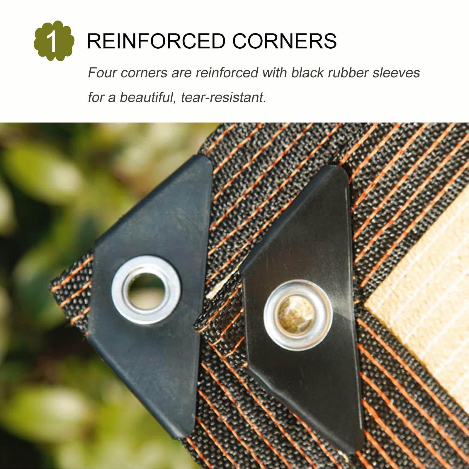 Outdoor Shade Netting 2×4m 3×3m 3×4m 3×5m 4×4m 4×5m 4×6m 5×5m,Shade Cloth for Plants,Sunblock Shading Net Beige,Shade Mesh Tarp With Grommets,Shade Sail,Awning,Breathable,Beige-9x12m(29.5*39.4ft)