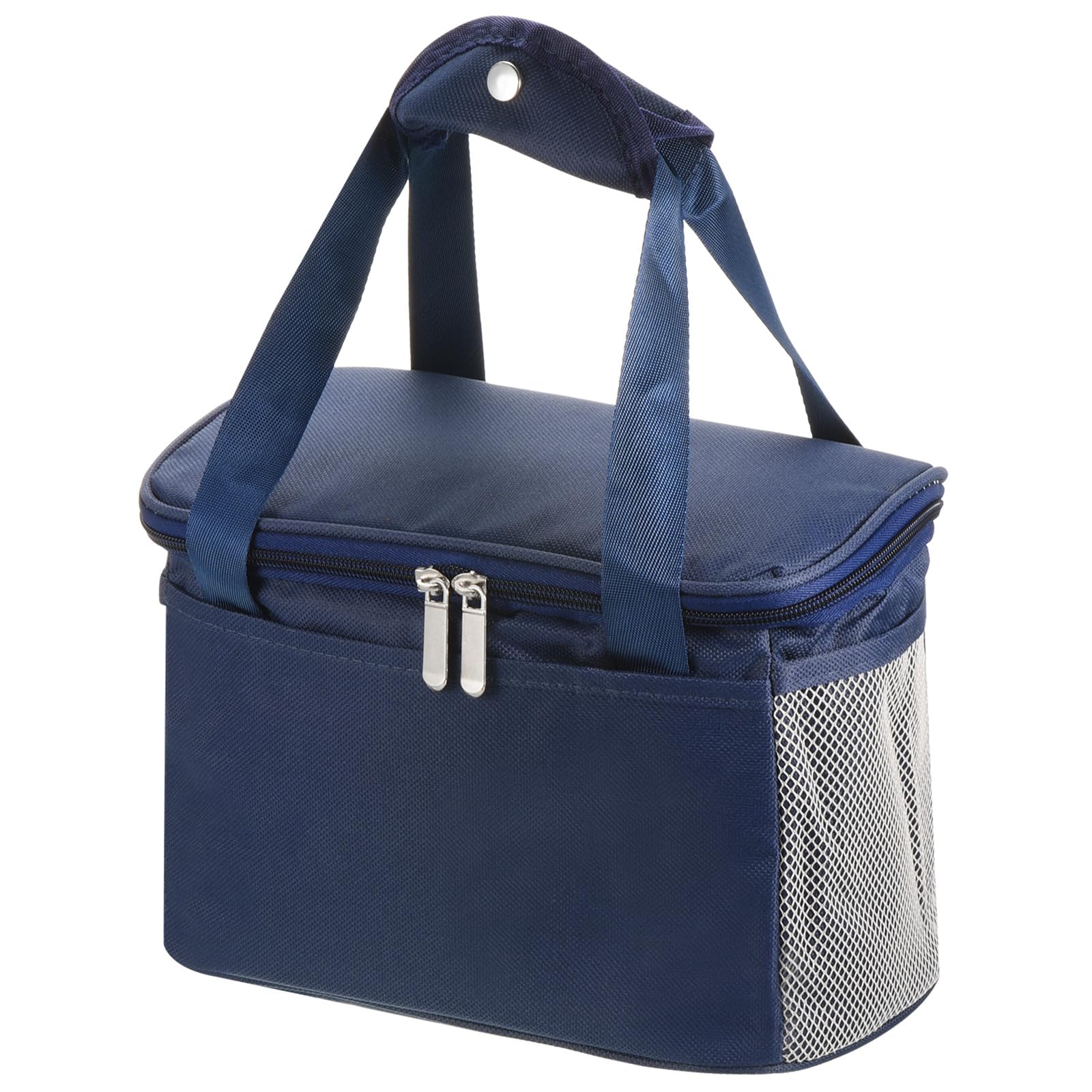 Boîte à déjeuner pour femme/homme, sac à déjeuner isotherme, sac fourre-tout thermique, récipient à déjeuner réutilisable 15 x 17 x 24,9 cm pour le travail, pique-nique en plein air, bleu marine