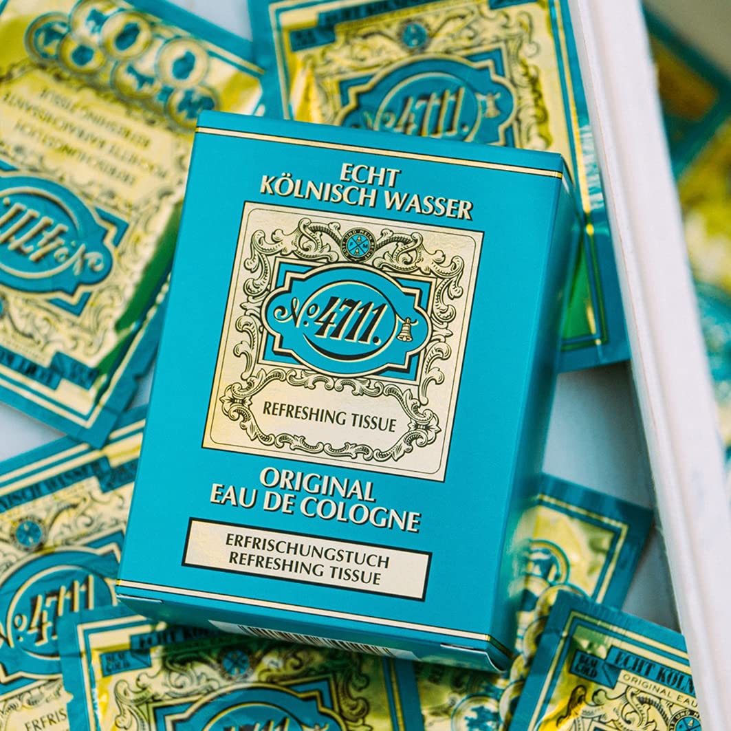 4711® Echt Kölnisch Wasser I VORTEILSPACK I Eau de Cologne 100ml Molanusflasche und 10 Stück Erfrischungstücher