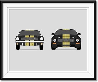 Shelby Hertz GT350H Generations Inspired Car Poster - Handmade Print of Hertz Mustang GT350-H - 24x36" Metallic Print (Unframed)-Perfect Gift Car Enthusiast
