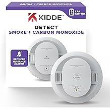 Kidde Smoke and Carbon Monoxide Detector, AA BatteryPowered, with Voice Alerts, LED Status Lights, 85 dB Alarm, 5 inches