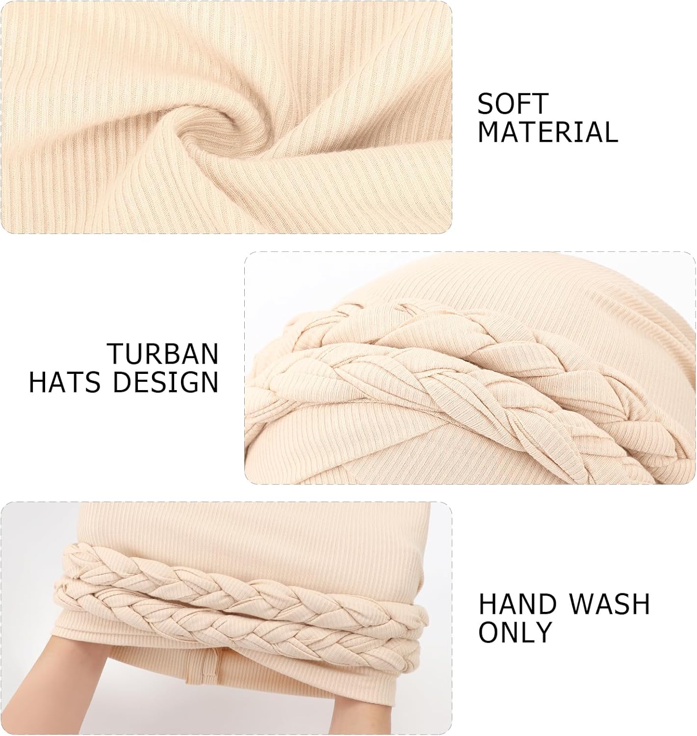 DRESHOW African Women Turban Caps Beanie Pre-Tied Double Twisted Braid Hair Cover Wrap Hat Headwraps for Black Women - Image 7