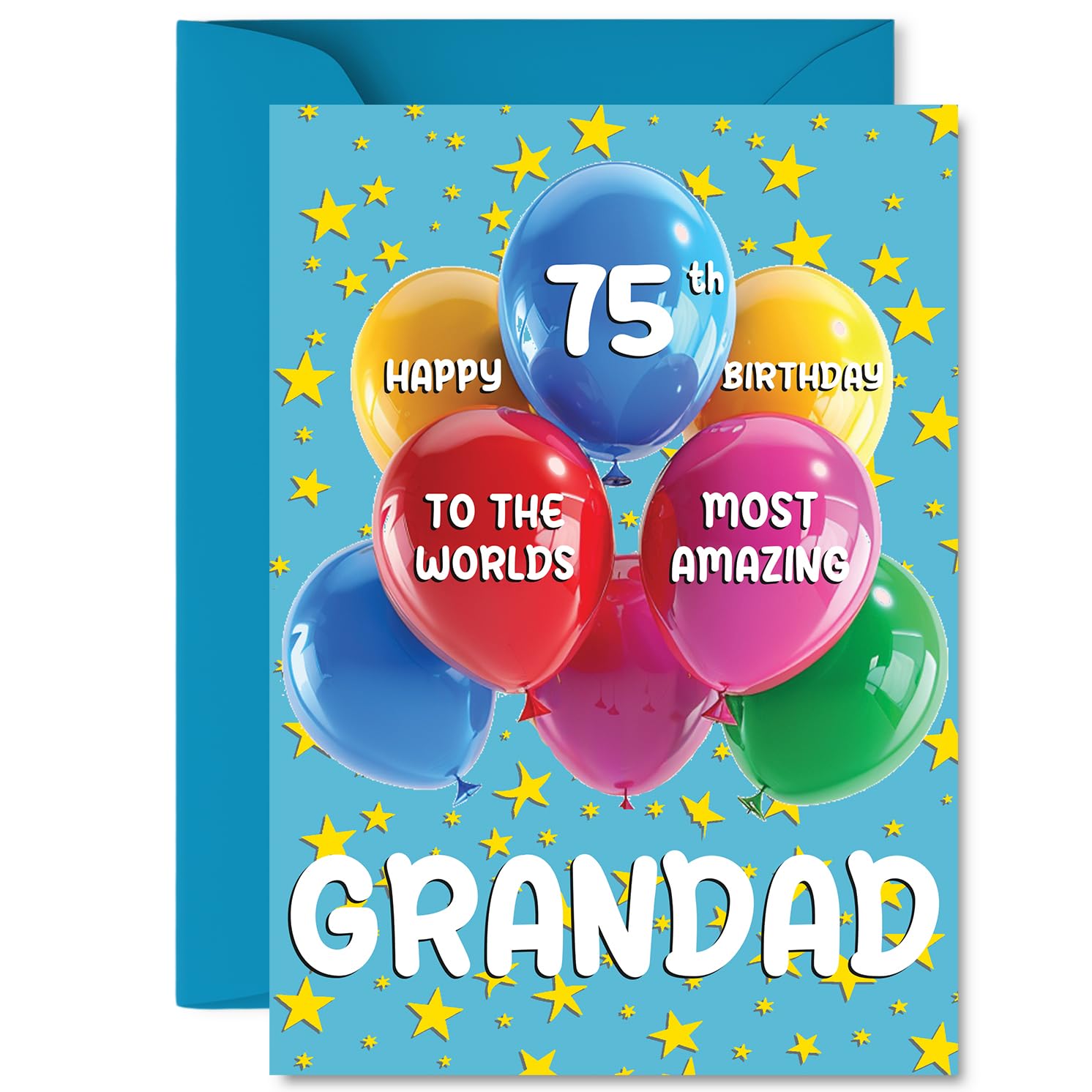 Grandad 75th Birthday Card, Worlds Most Amazing