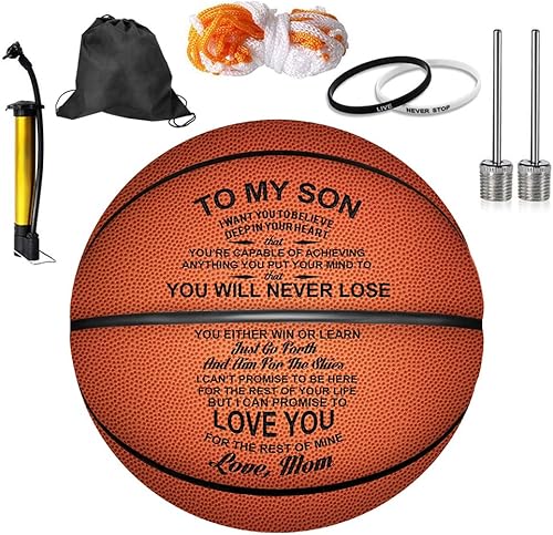 Balones de baloncesto personalizados para hombres, juego personalizado de baloncesto de cuero para interiores y exteriores, el mejor regalo grabado