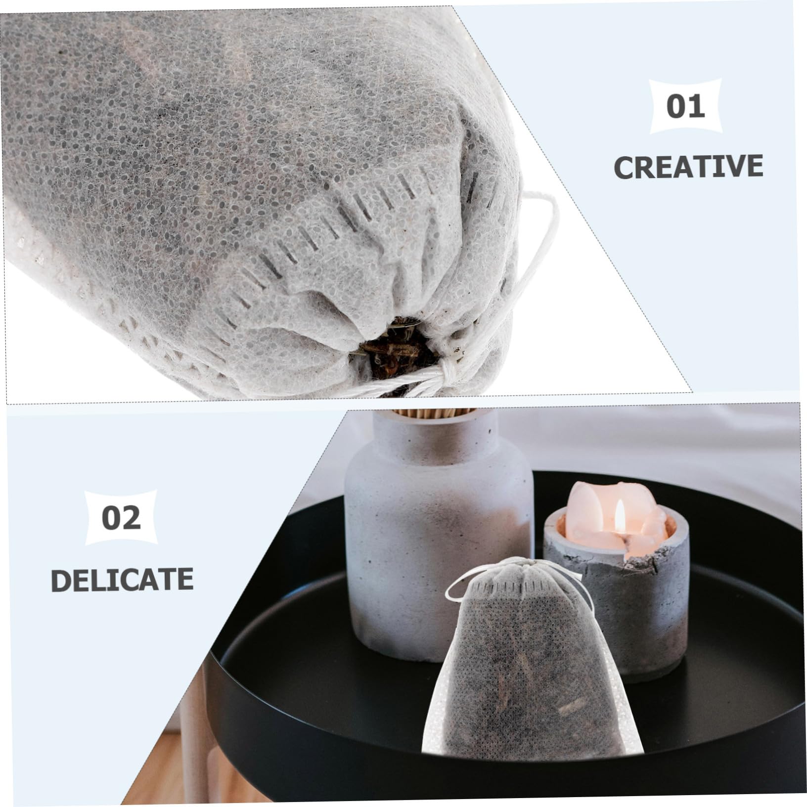 Healeved 5 Ensembles Sachets D'Absinthe Sachets Parfumés pour Armoires Porte-Sachets pour La Maison Sachets Suspendus en Absinthe Sachets Portables Mini Sachets Blancs 10 pièces * 5
