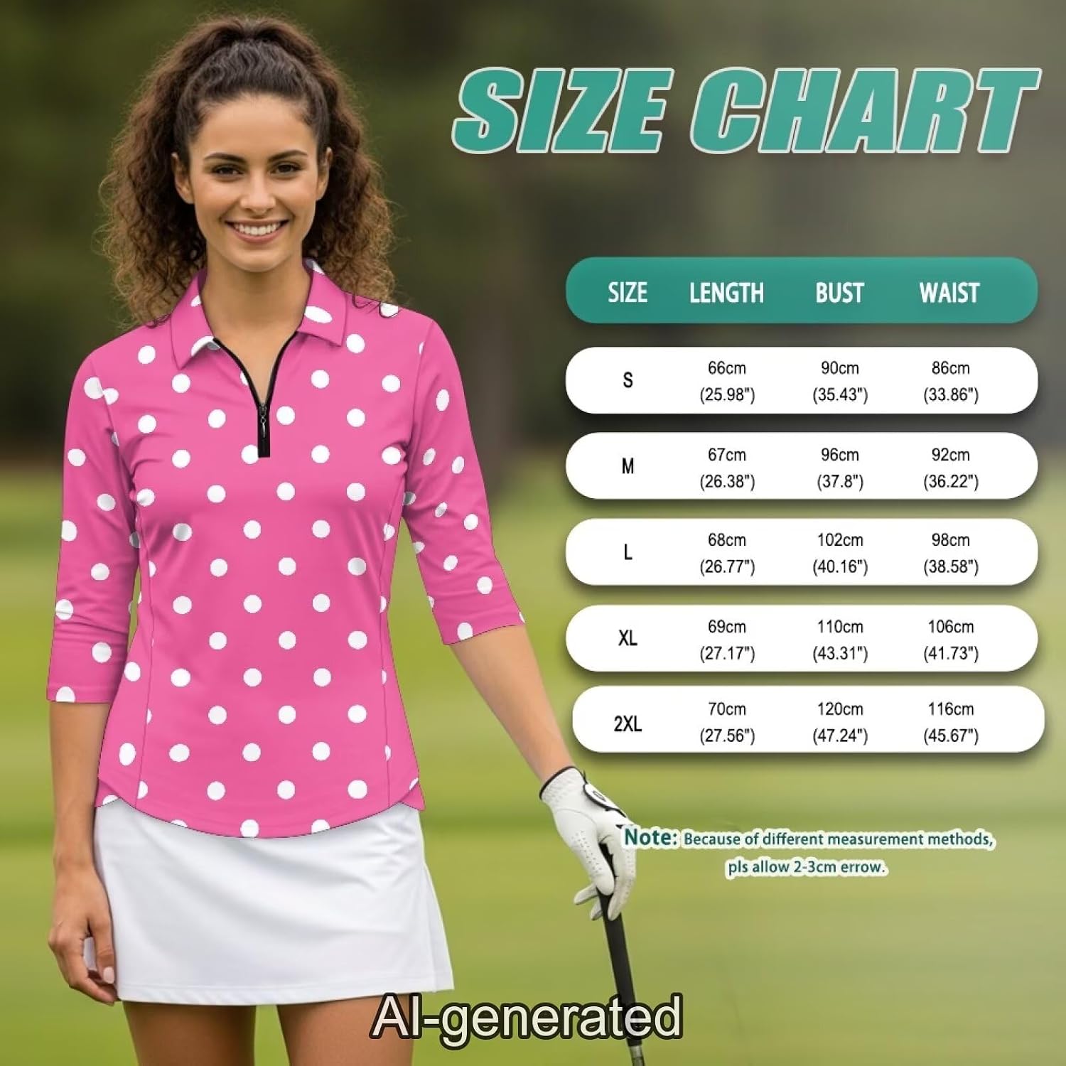 Boatee Golf Shirts for Women 3/4 Sleeve Cloth Quarter Zip Suitable for Outdoor Sports for Winter Outdoor Sports
