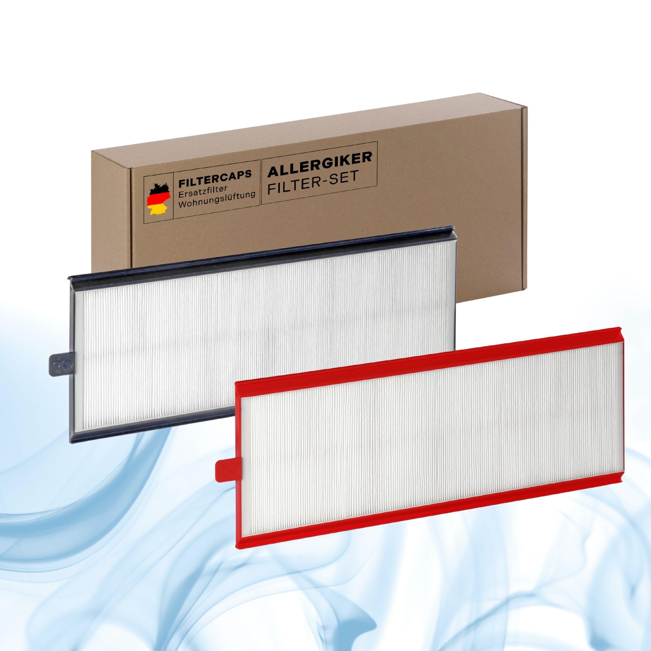 FILTERCAPS Filter for Zehnder ComfoAir 350, 500, 550 Replacement Filter Set G4+F7, Replaces ComfoAir 350/550/Santos 370/570, Air Filter for CHV Ventilation System, Home Ventilation, 495 x 195 x 17 mm