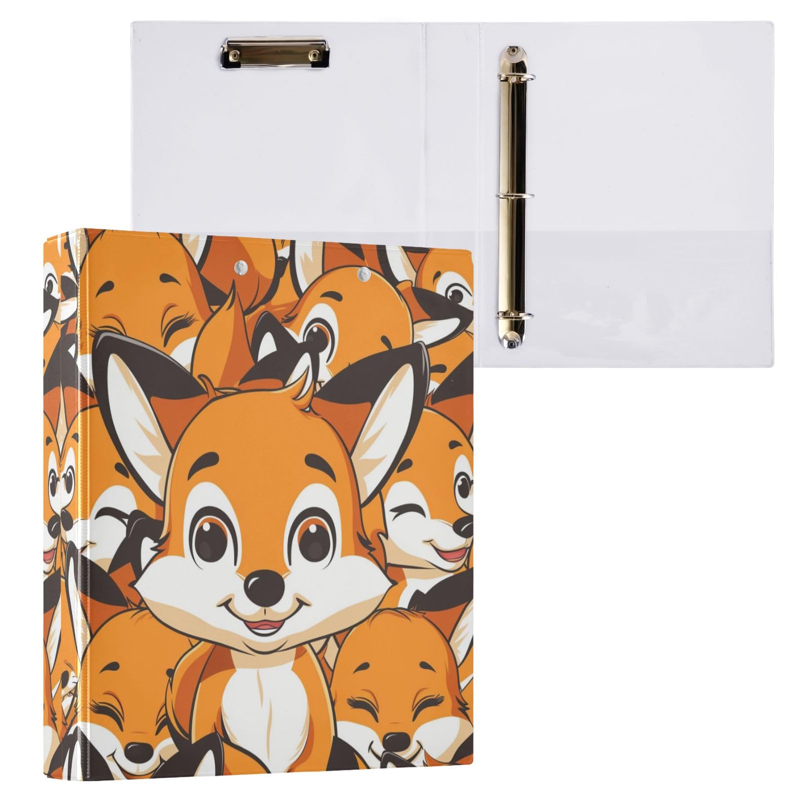 Qilmy Cartoon Animals 3 Ring Binder A4 Letter Size 1.5 Inch