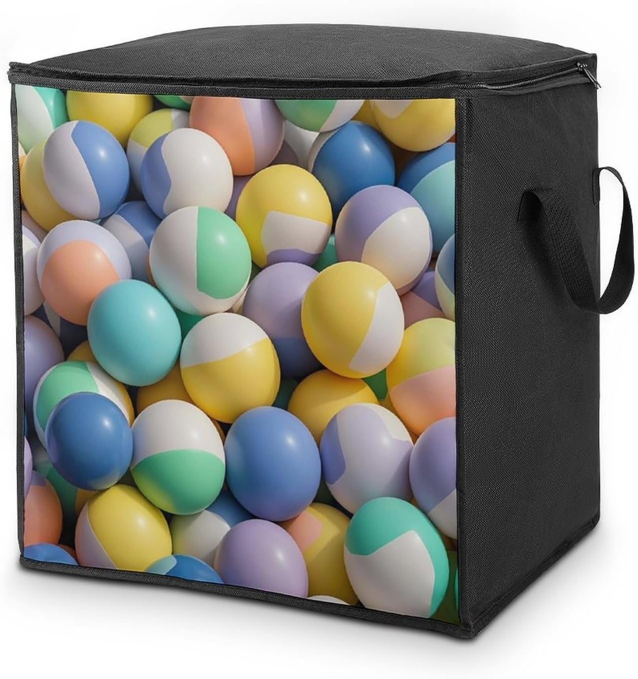 Balls Colors Pattern Comforter Storage Bag Moving Bag | Clothes Storage Bins-70L,Moving Bag With Dual Handles For Easy Carrying, Zipper Design Durability for Home,Bedroom,Closet