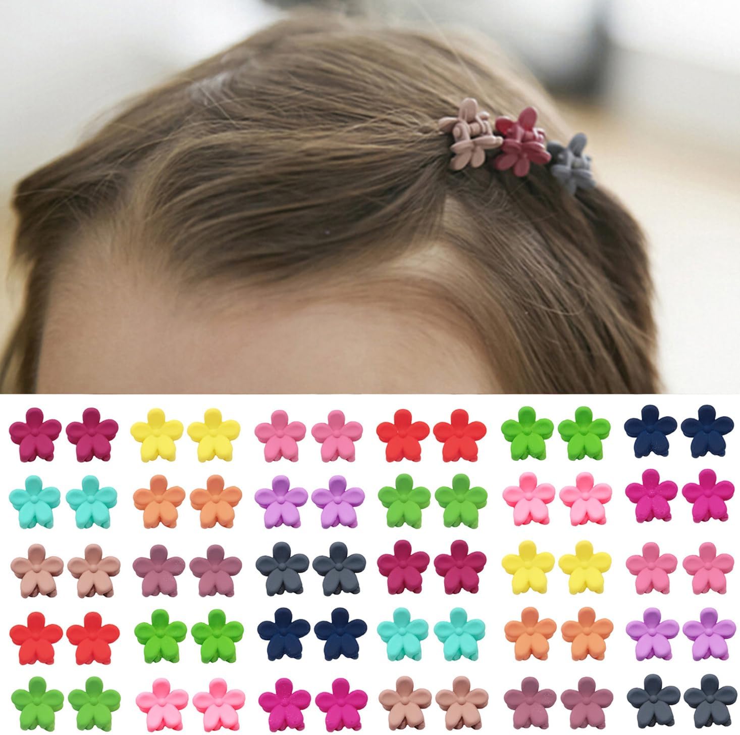 Elesa Miracle 60pcs Baby Girl Mini Hair Claw Clips Flower Hair Bangs Pin Baby Girl Hair Accessories Clips One Size 4327888425