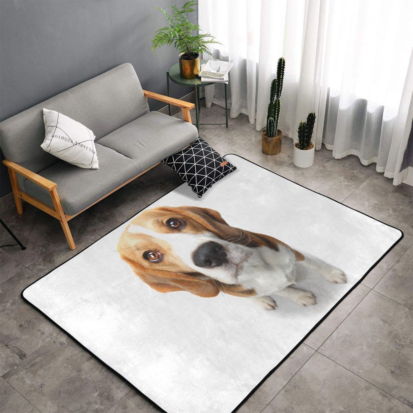 Amazon | かわいい ビーグル犬 カーペット 長方形 ラグマット ラグ