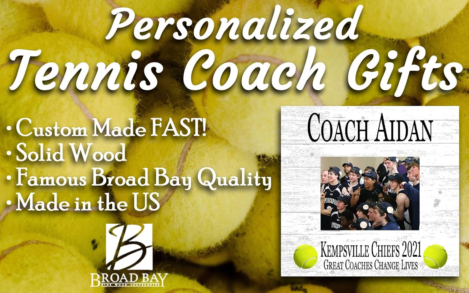 Tennis Coach Gift Plaque with Photo - UPLOAD Team Picture - Frame Alternative Personalized Appreciation Award For End Of Season Coaches Present 10in x 10in (Tennis)