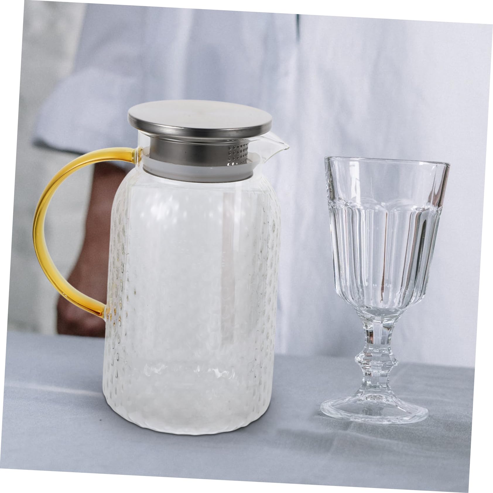 LABRIMP Jarra Vidrio de Gran Capacidad Hervidor Resistente Calor para Fría para Leche y Bebidas