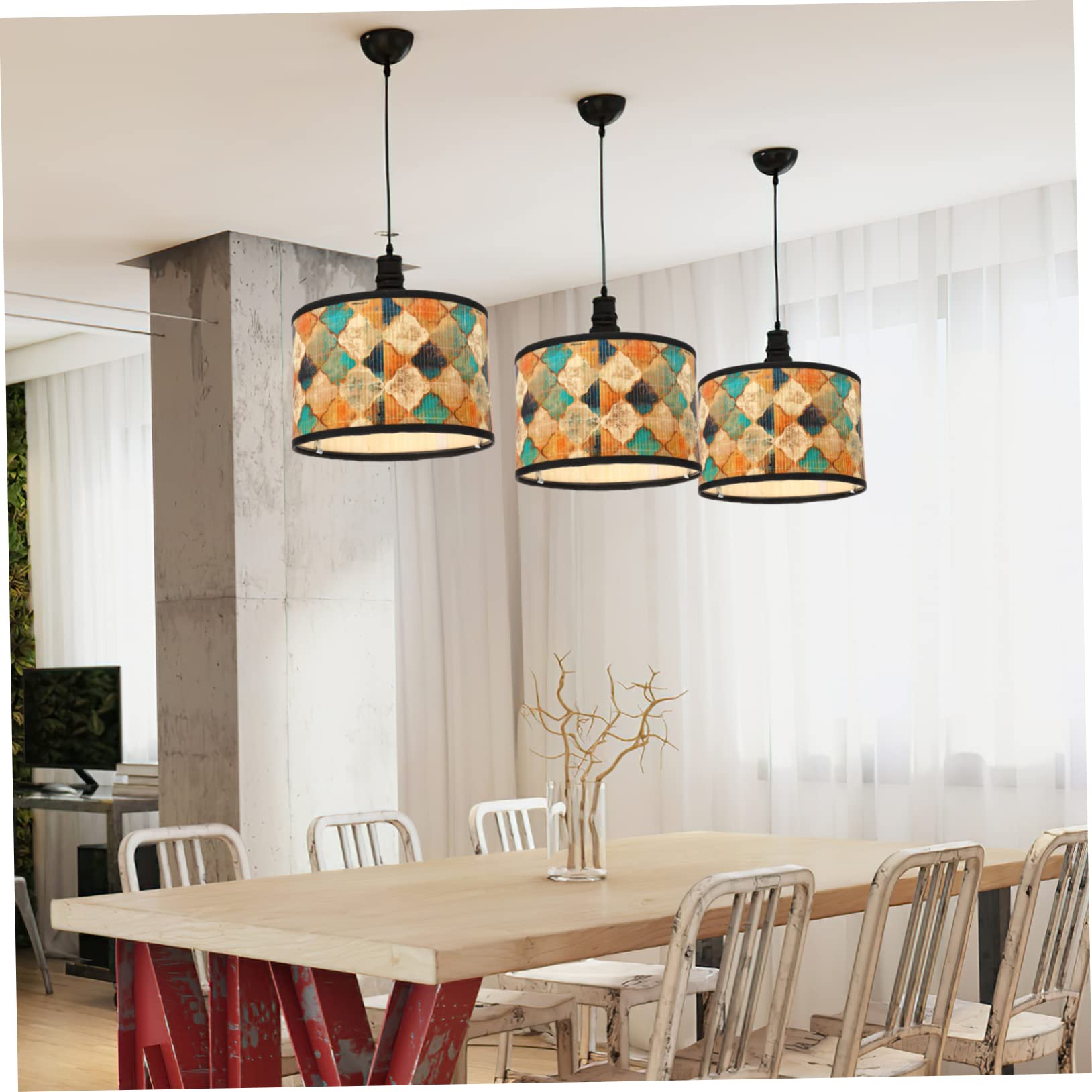 KONTONTY Set De 2 Pantallas Para Lámpara De Lino - Tamaño 20x14x14 Cm, Diseño Cuadrado, Para Lámparas De Mesa O Escritorio