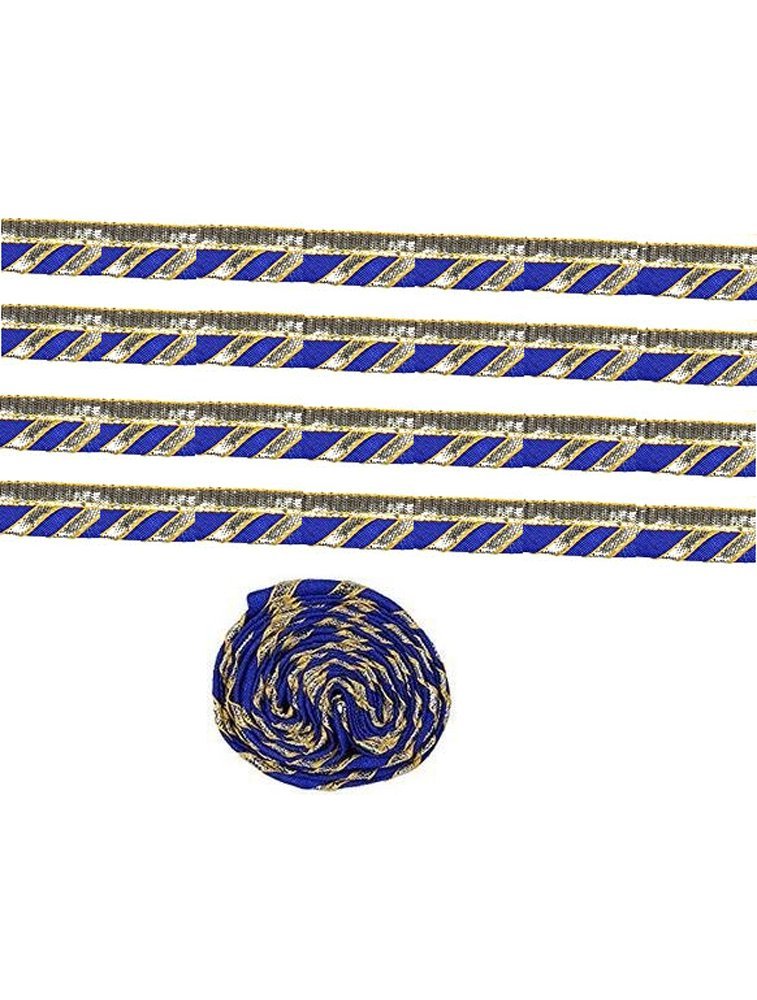 Goelx Designer Gota Laces and Borders 5 Meters for Clothes/Apparels/Saree Suit Borders - Blue