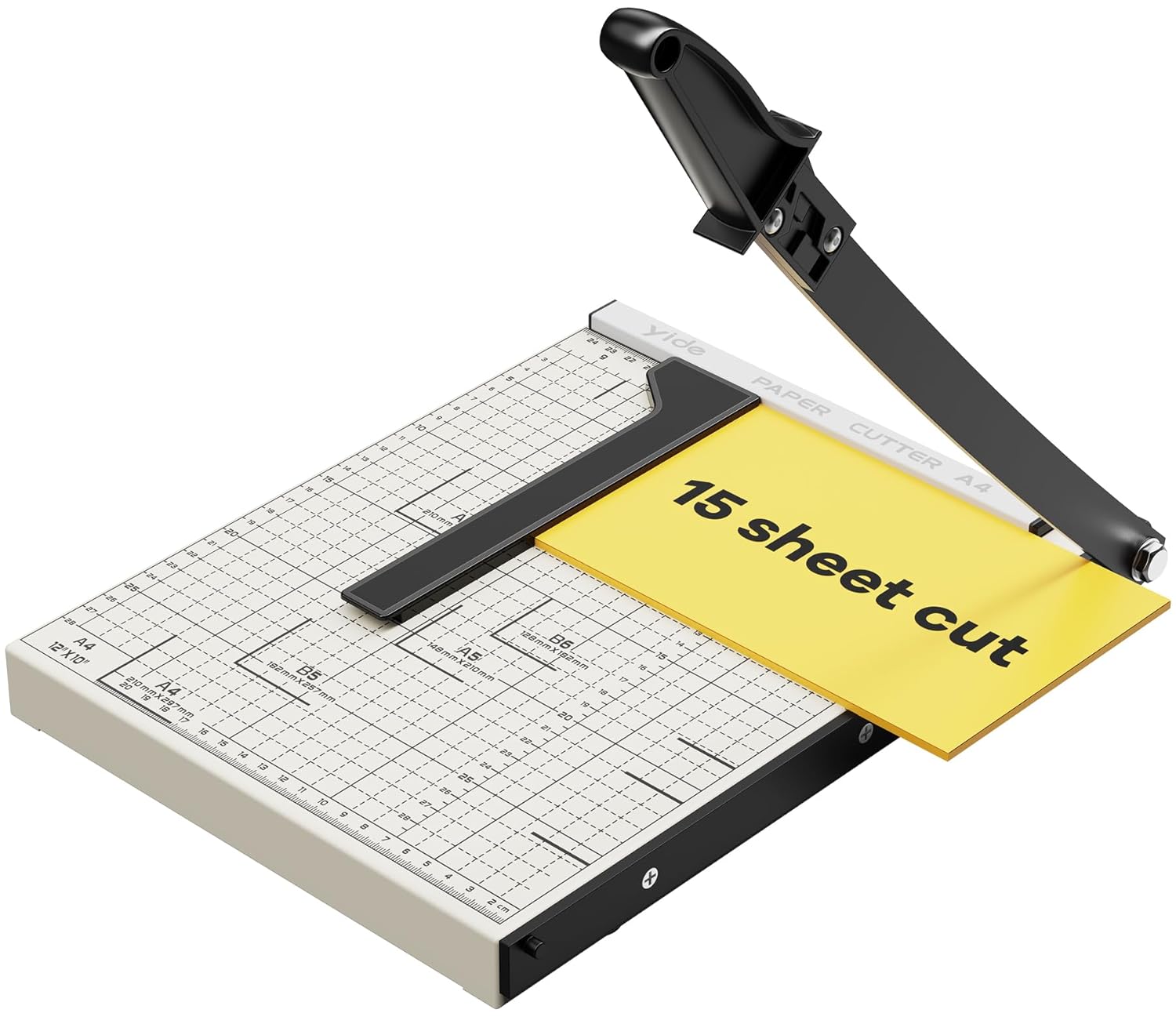 Optomni Paper Cutter, 12-Inch Heavy Duty Guillotine Paper Cutter with 15 Sheet Capacity, Ideal Paper Trimmer for Classroom, Cardstock, Art Projects, and Office Use (Magnetic...