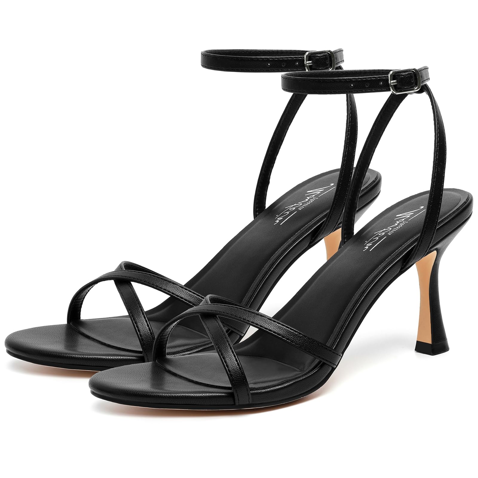 Mostrin Strappy Heels for Women Ankle Strap Heels Women's Heeled Sandals for Party Prom Wedding