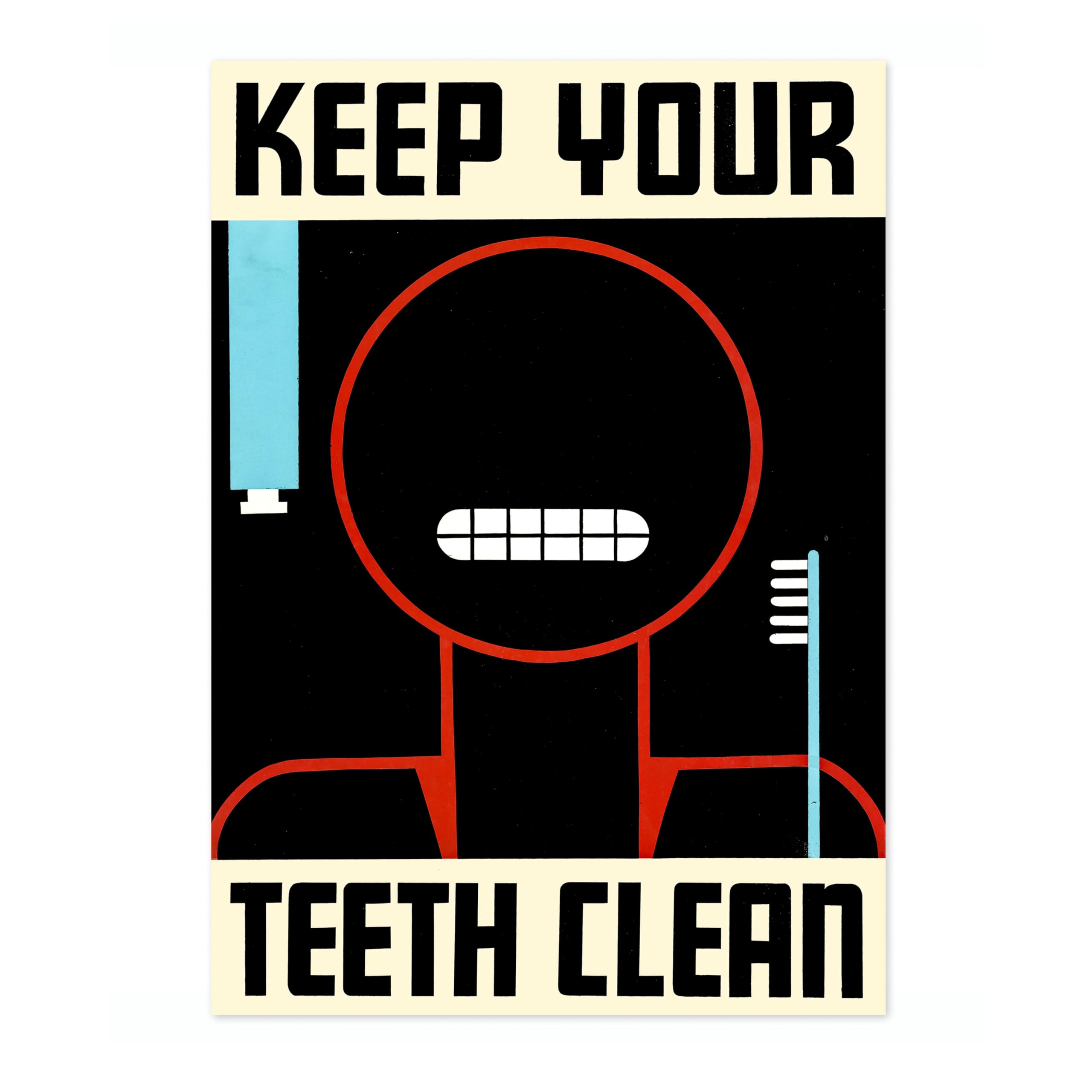 Animato Keep Your Teeth Clean Vintage Advertisment Art Print, Retro Illustration Matchbox Wall Art Poster, Bedroom Home Decor Picture, A3 (Print Only) - 42x29.7cm — image 1