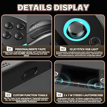 TRIMUI Smart Pro Handheld Game Console,5000mAh Built-in 128G with 15000 games,Linux System,5- inch IPS High-Definition Screen,RGB Dual Joystick Design (Gray,128G)