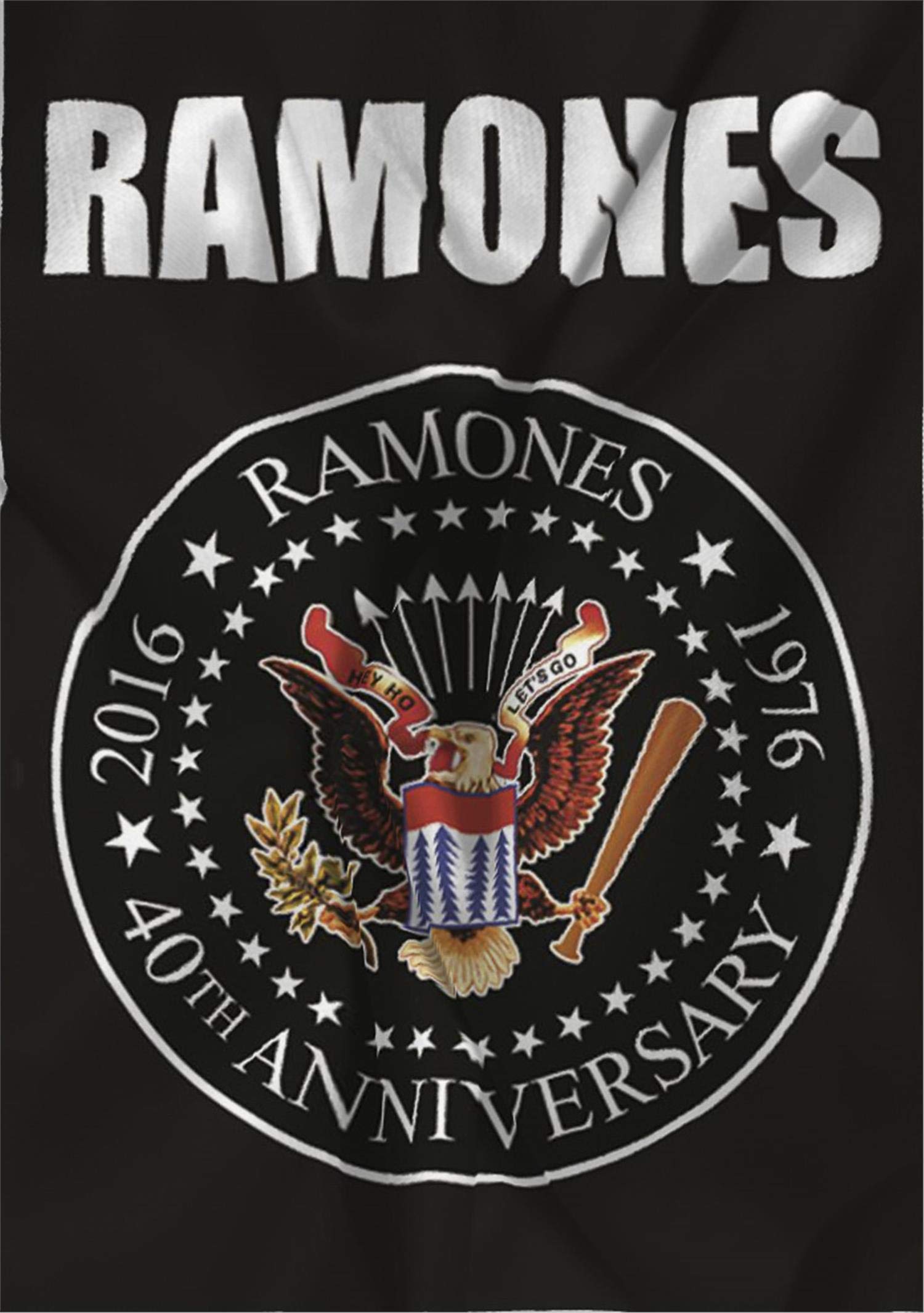 Heart Rock Licensed Bandera Ramones – 40th Anniversary Logo, Tela, Multicolor, 110 x 75 x 0,1 cm