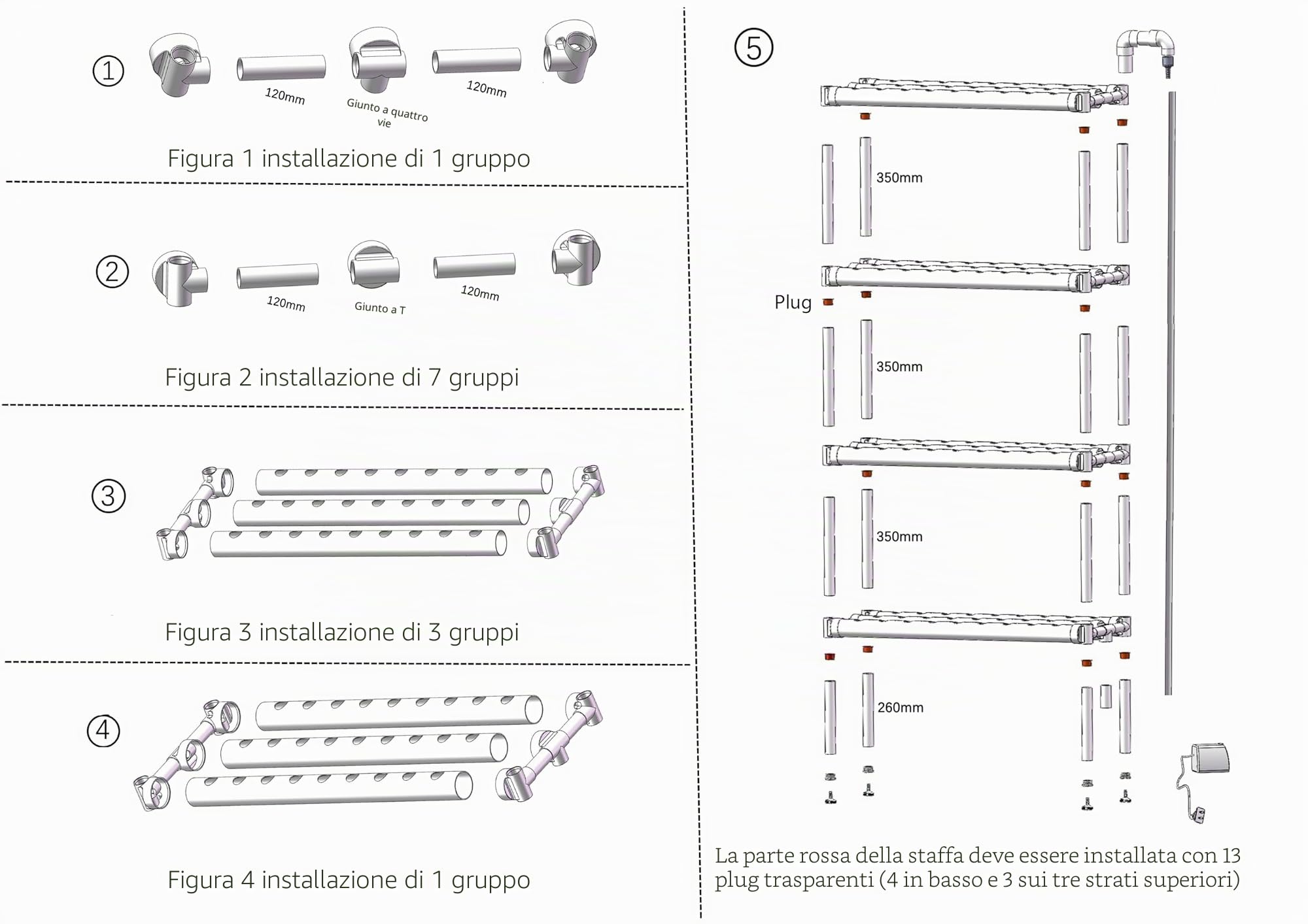 Kit per Coltivazione Idroponica con 108 Posti di Pianta, 4 Livelli con Pompa Acqua Sistema di Coltivazione Idroponica in Tubi PVC-U per Uso Alimentare per Casa, Balcone, Giardino, Ortaggi da