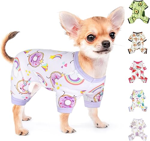 Pijamas para perros pequeños, hembras y niños, ropa de primavera Yorkie, pijamas de verano para cachorros, mameluco suave para perritos, taza de té