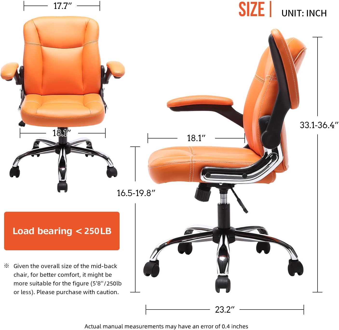 Buy Seatingplus Small Cute Desk Chair PU Leather Home Office Chair