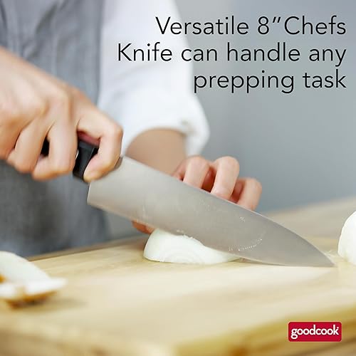 Miniatura 2 de GoodCook Everyday - Cuchillo de chef de 8 pulgadas, hoja de acero inoxidable de alto carbono, mango triple remachado, cuchillo de cocina versátil