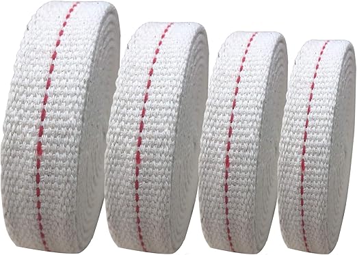 6.5 Feet Cotton Wick 1/2 Inch 3/4 Inch 5/8 Inch 7/8 Inch Oil Lamp Wick Replacement for Candle Burner Lantern Stove Supplies 4 Rolls
