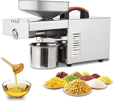 900W Electric Oil Press Machine - Automatic Cold & Hot Oil Extractor with 304 Stainless Steel, Perfect for Pressing Peanut, Sesame Seeds, Walnut, Almond, Pumpkin, and Rapeseed