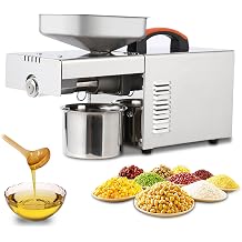 900W Stainless Steel Oil Press Machine, Automatic Cold Press Oil Extractor for Home Use, Electric Seed and Nut Oil Maker with Temperature Control