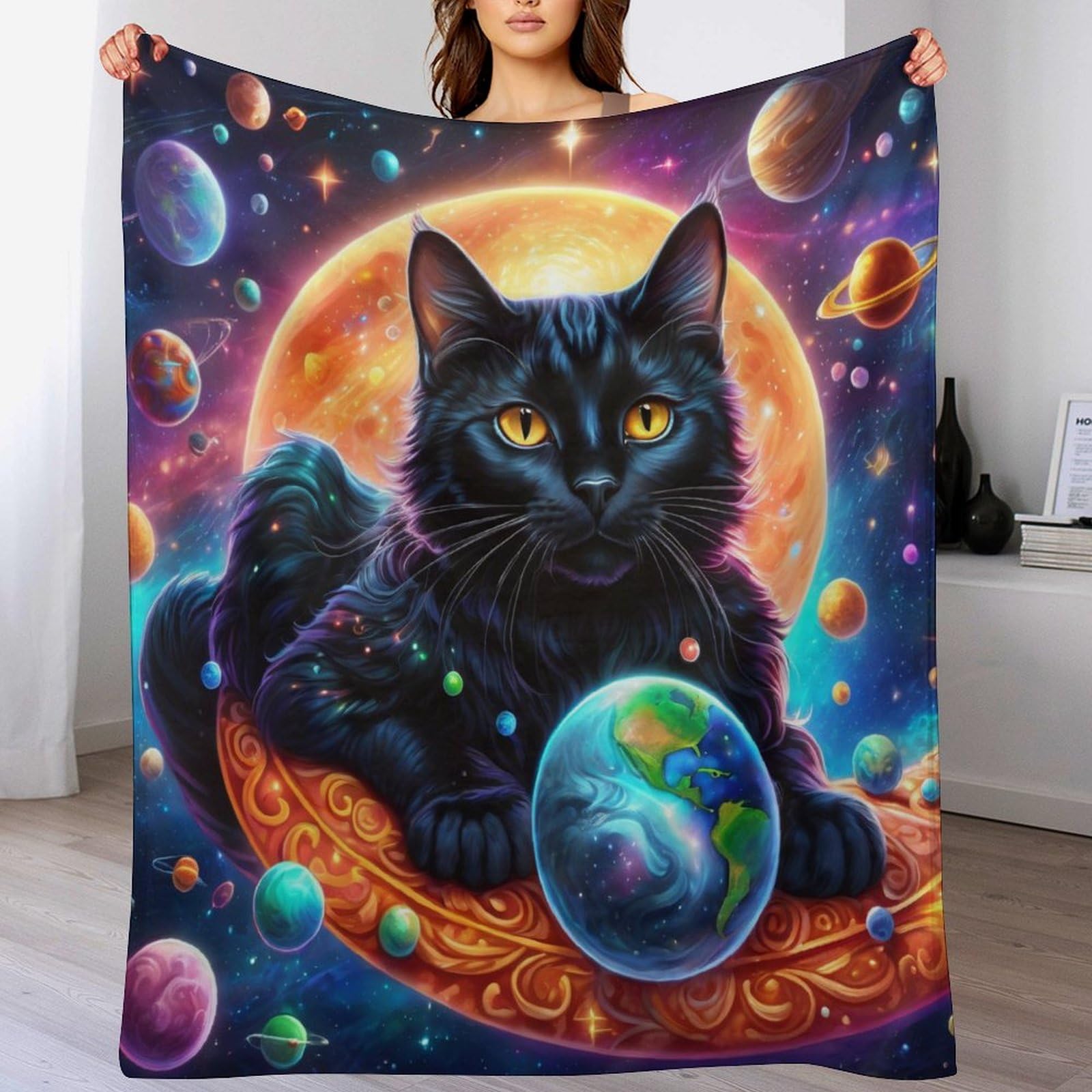 Couverture chat lavable et grand plaid flanelle chaude pour canapé