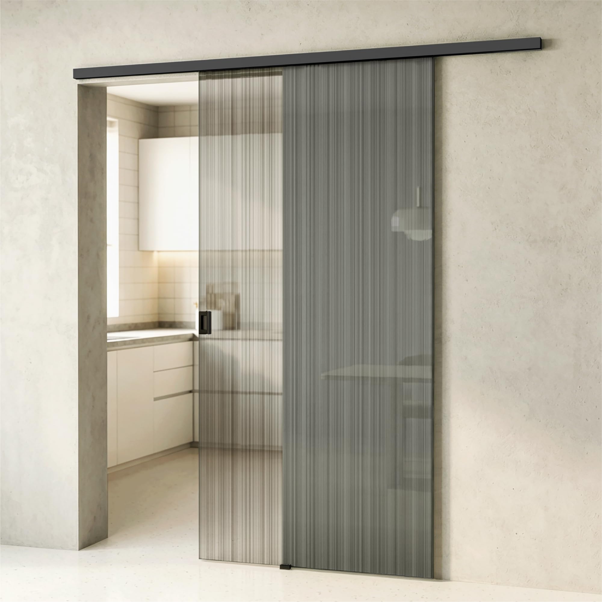 doporro Glasschiebetür Komplettset Softclose 90 x 205 cm Schiebetür