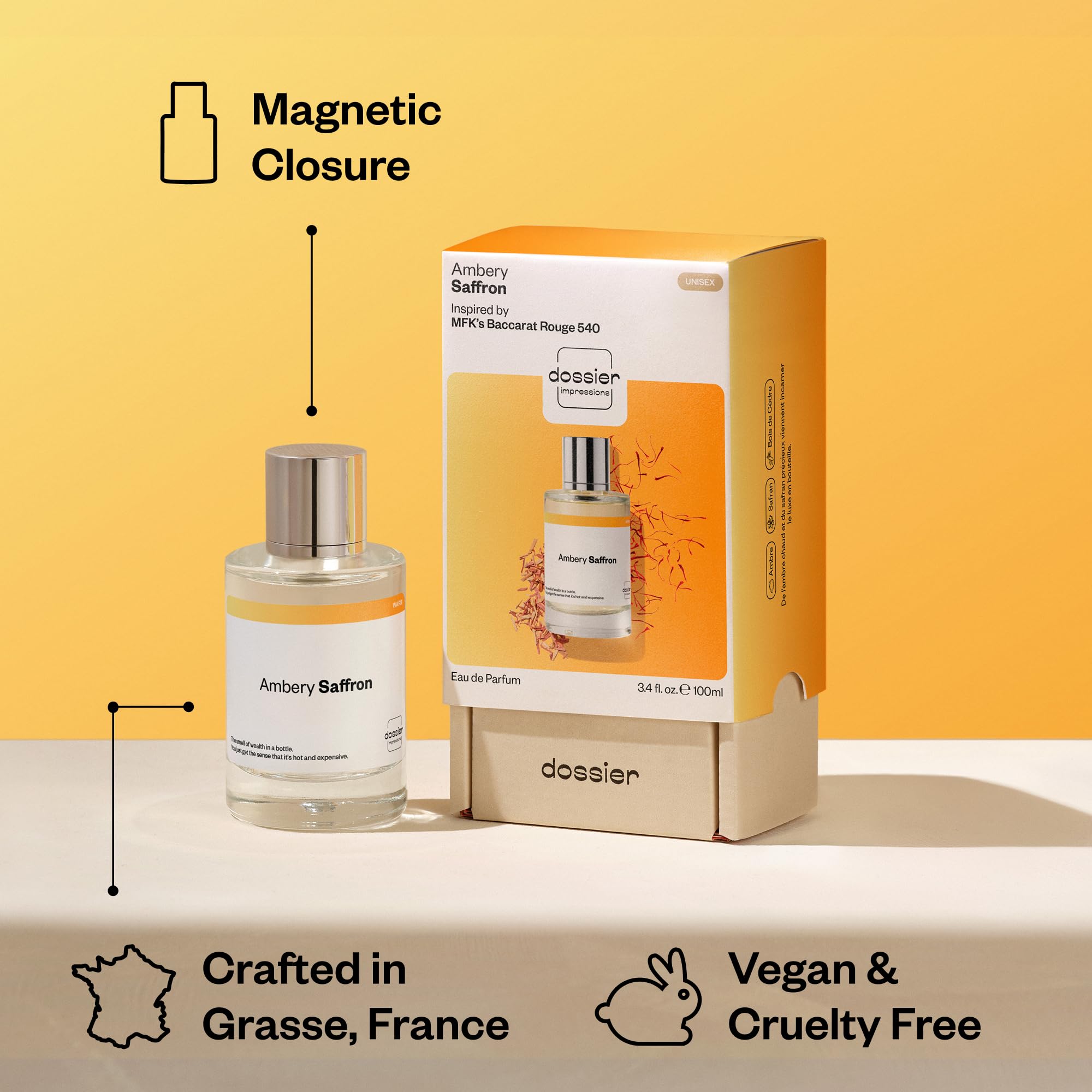 Dossier - Eau de Parfum - Ambery Saffron - Inspired by MFK's B
